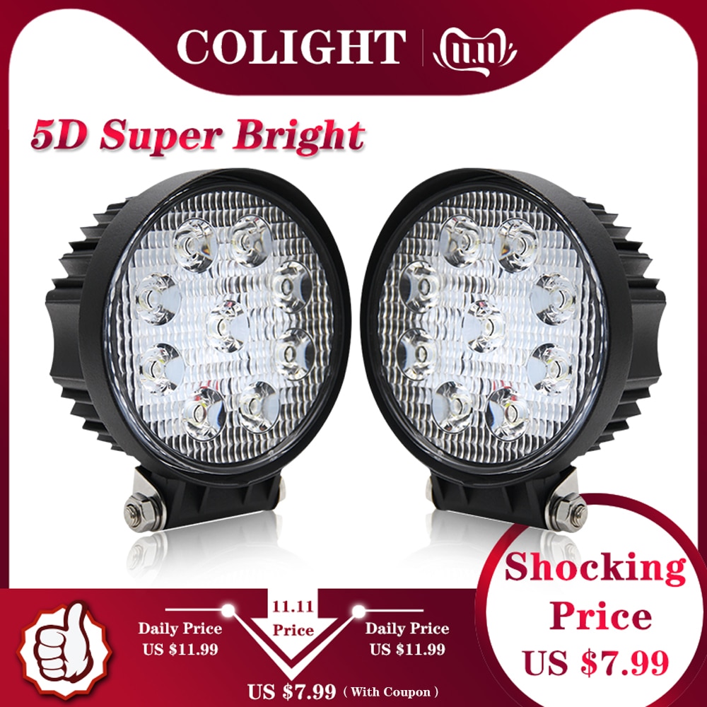 CO LIGHT 27W 4.3 inch LED Work Light 5D Flood Spo..